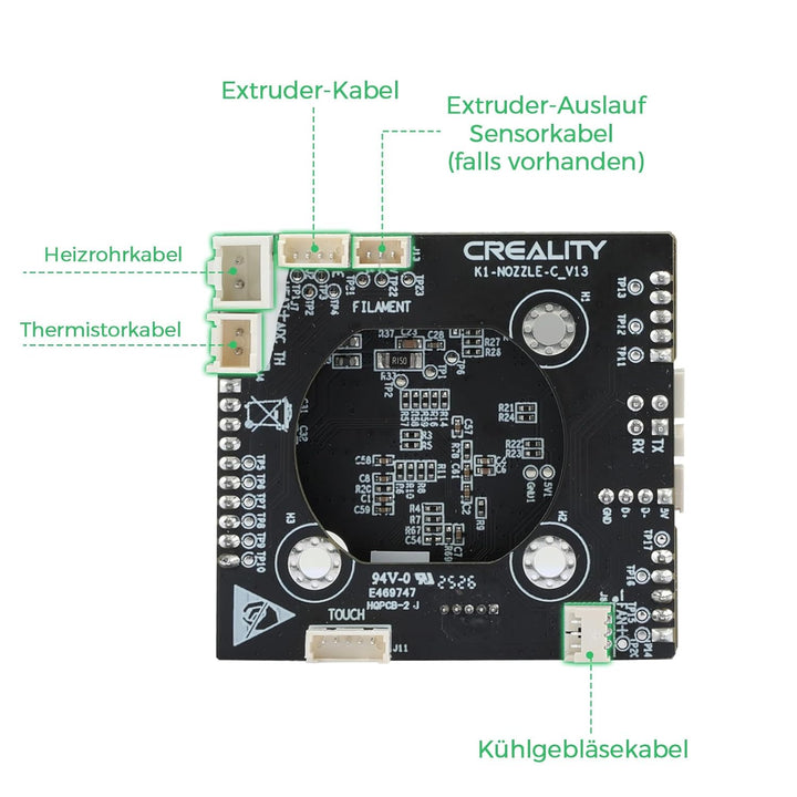 Creality Upgrade K1/K1 Max/K1C/K1 SE Hotend-Adapterplatte, offizielles OEM-PCB-Düsenadapter-Werkzeug
