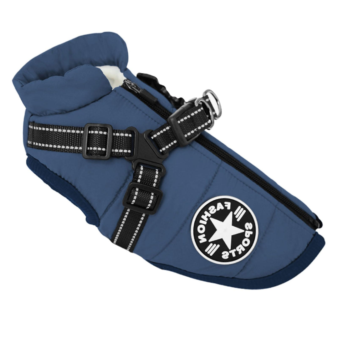 Hundejacke mit Geschirr für kleine Hunde, Outdoor-Hunde-Sportweste, warmer Haustier-Winterjacke für