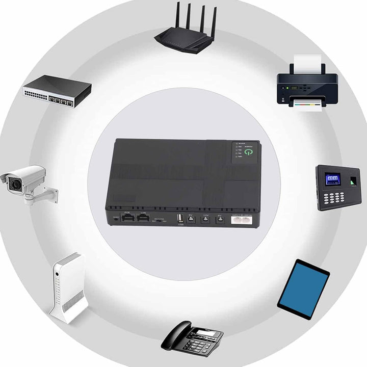 UPS Batterie-Backup, 10400mAh 5V 9V 12V 2A POE 15V 24V 1A Ausgang Unterbrechungsfreie Stromversorgun