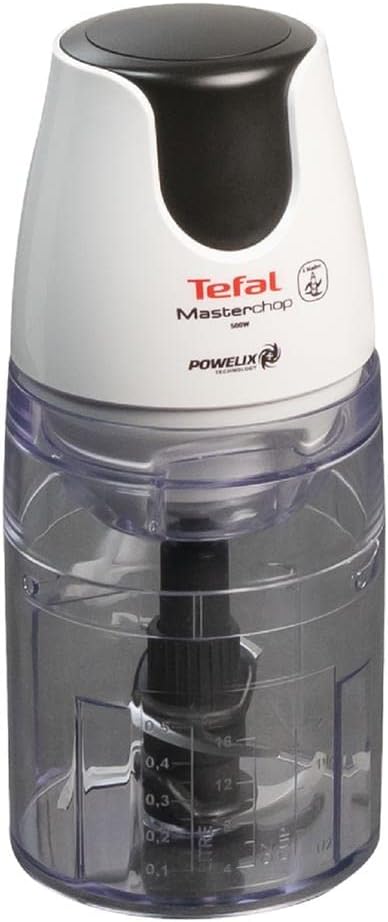 Tefal MB450B Elektrischer Essenszerkleinerer, 0,5 l, transparent, weiss, 500 W, 0,5 l, transparent,