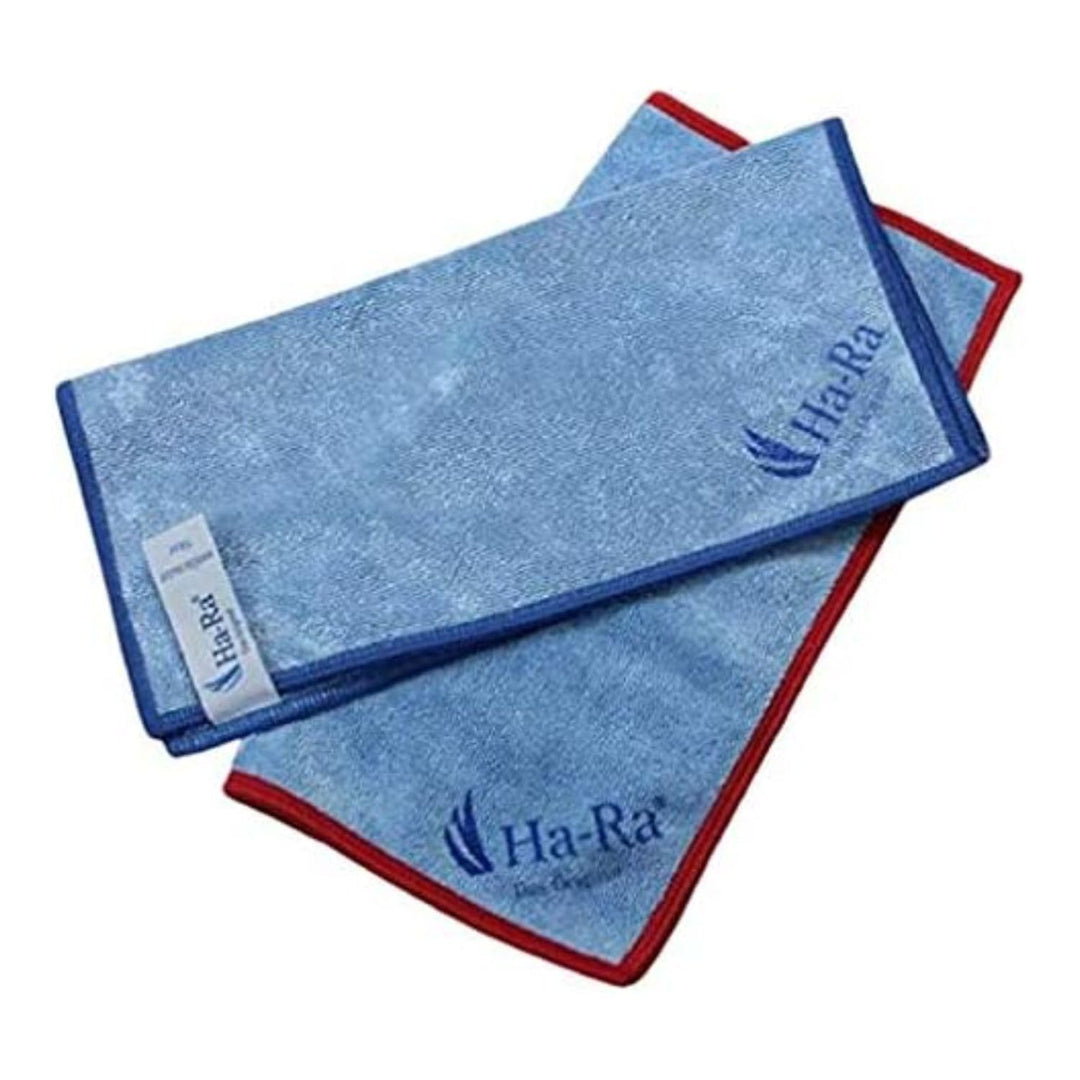 Ha-Ra Star-Tuch blau 2er Set I Mikrofaser Tuch für Oberflächen-Reinigung I Putztücher mit blauen & r