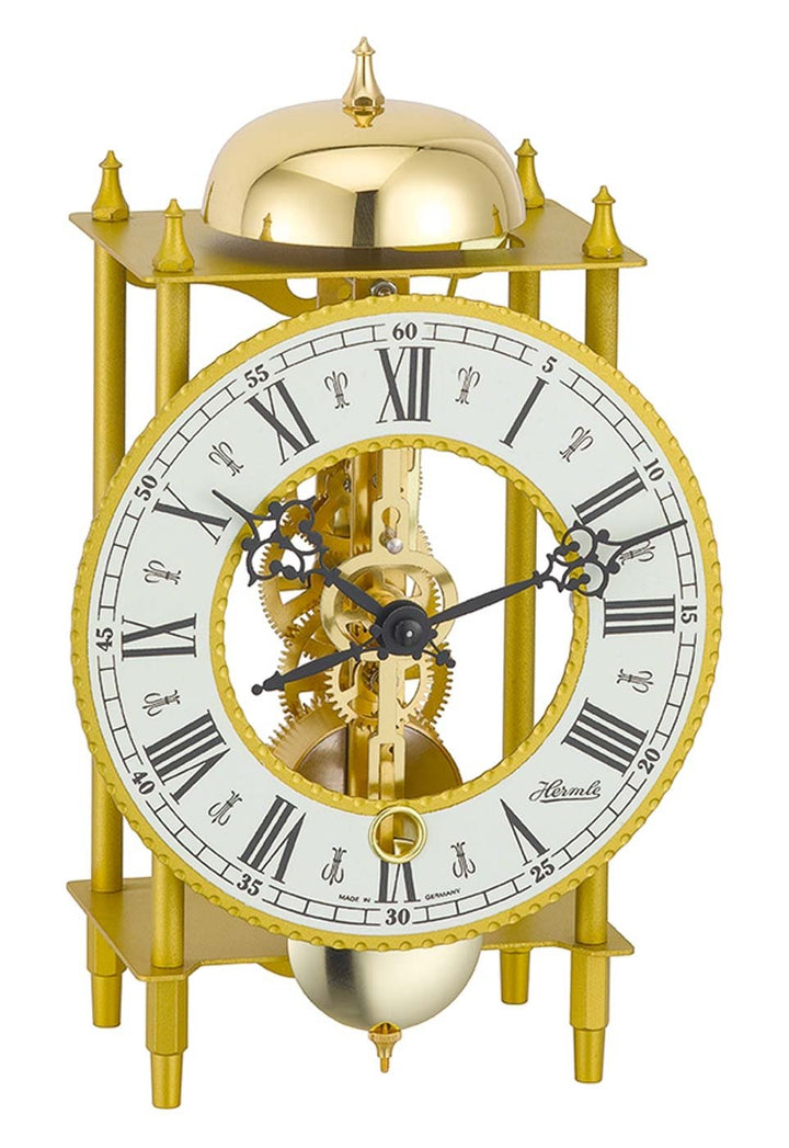 Hermle Uhrenmanufaktur Tischuhr, Schmiedeeisen, Gold, 24cm x 13cm x 9,5cm