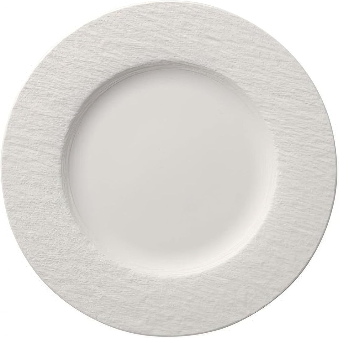Villeroy&Boch Manufacture Rock Blanc Teller-Set 6-teilig aus Premium Porzellan in der Farbe Weiss, M