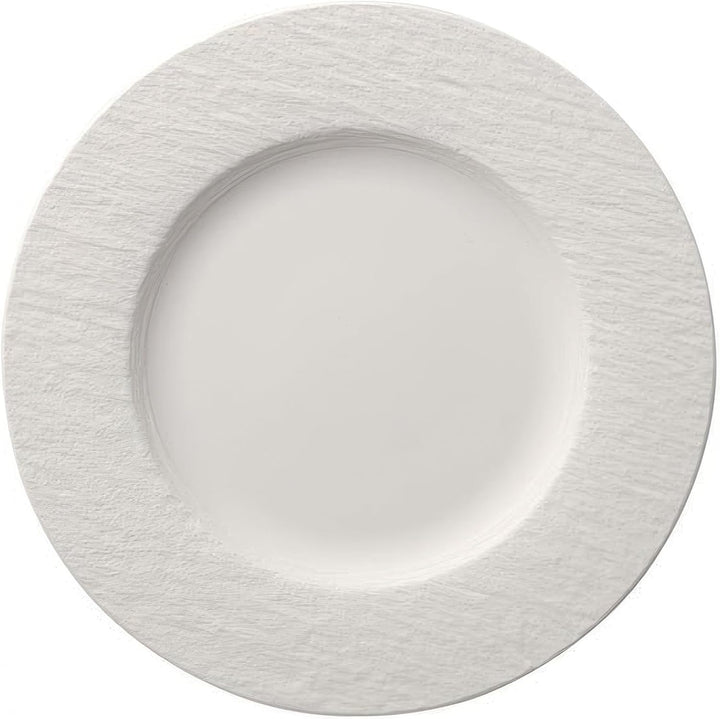 Villeroy&Boch Manufacture Rock Blanc Teller-Set 6-teilig aus Premium Porzellan in der Farbe Weiss, M