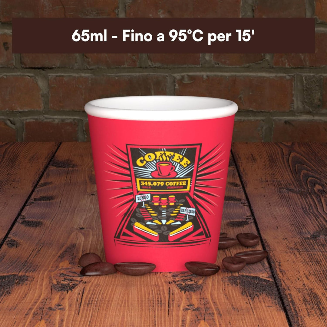 1000 Kaffeebecher aus Papier, 65 ml, FlipperCUP Umweltfreundliche &amp; biologisch abbaubare Einwegbeche
