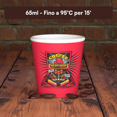 1000 Kaffeebecher aus Papier, 65 ml, FlipperCUP Umweltfreundliche & biologisch abbaubare Einwegbeche