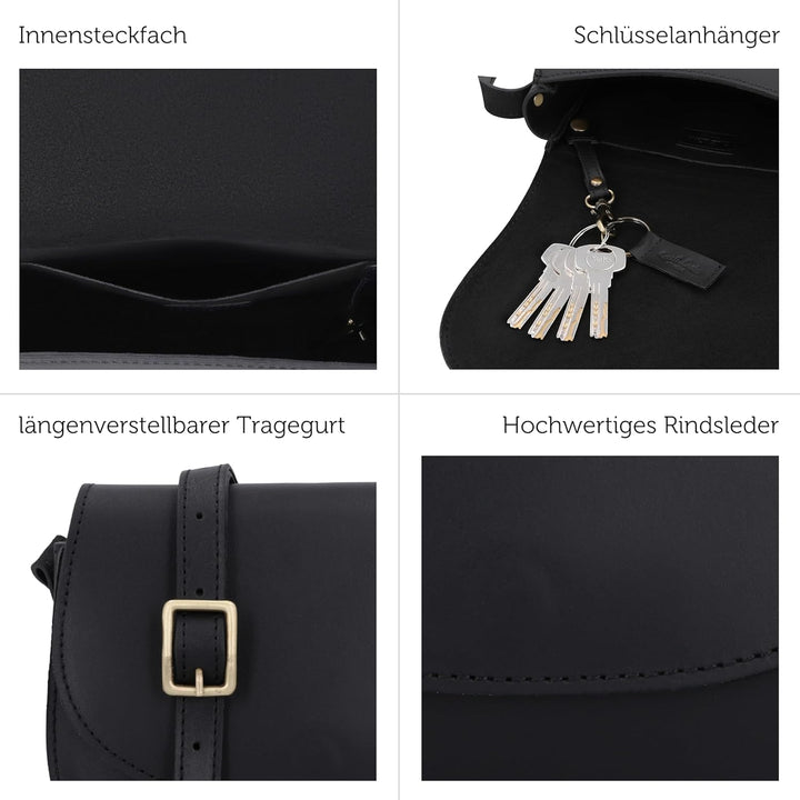 Gusti Umhängetasche Leder - Elenor Damen Handtasche Ledertasche Schultertasche Leder