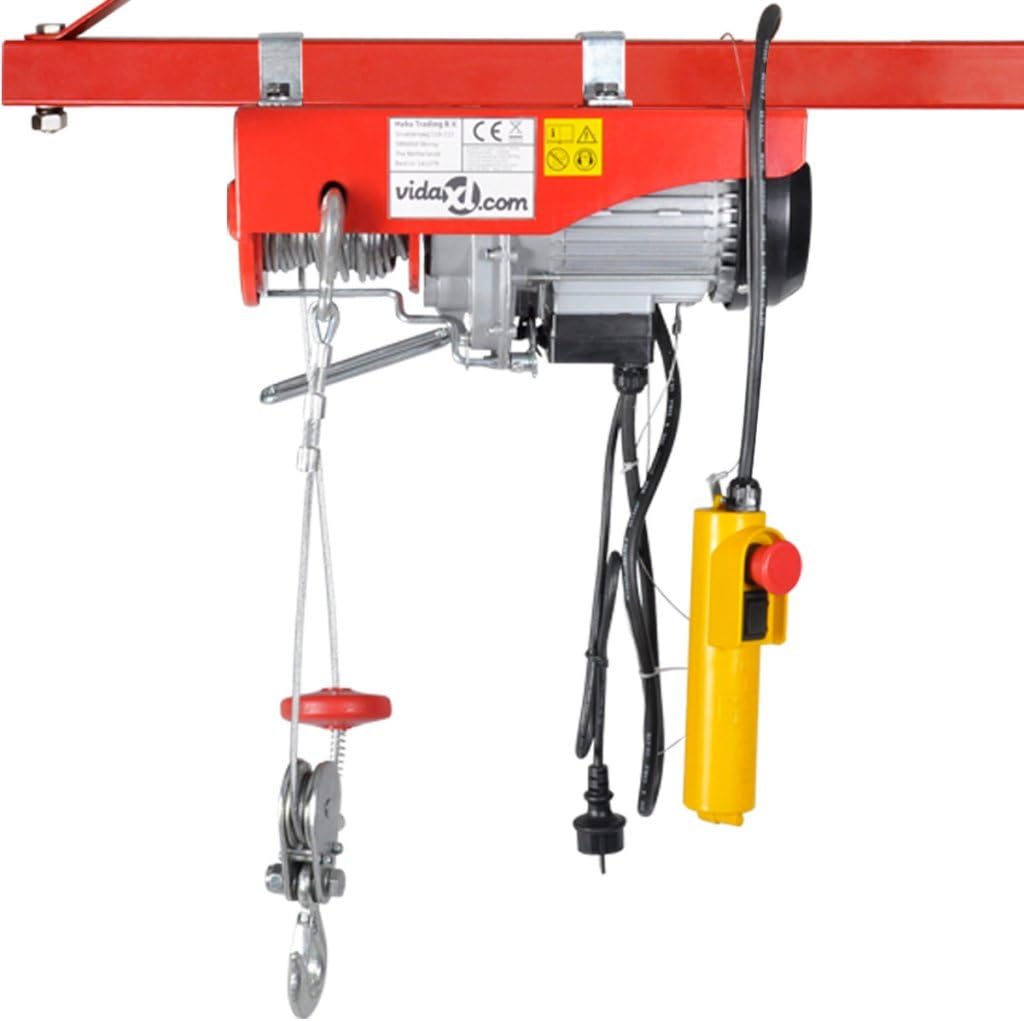 Festnight Elektrische Hebezug Seilhebezug Seilzug Tragkraft 300/600kg Elektro-Hebezug Einzelkabel 12