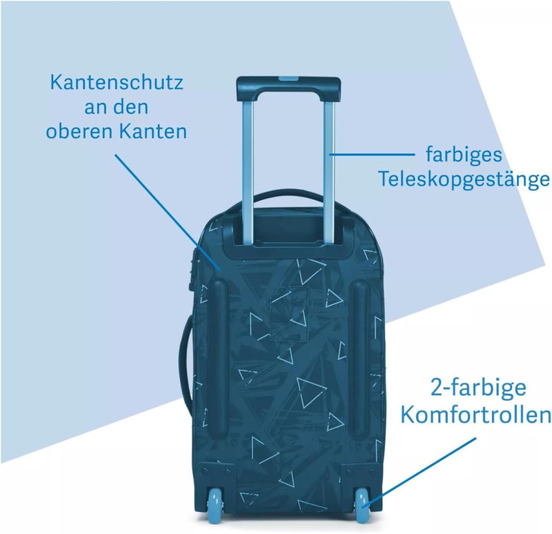 satch flow S Trolley Koffer Handgepäck 35 l 54x32x23 cm oder Koffer gross 55 l 65x37x29 cm, inkl. Wä