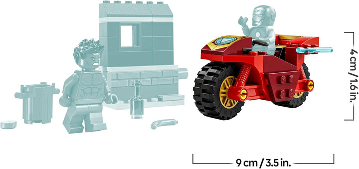LEGO | Marvel Iron Man mit Bike und der Hulk - Superhelden Spielzeug für Kinder - Spielset zum Samme