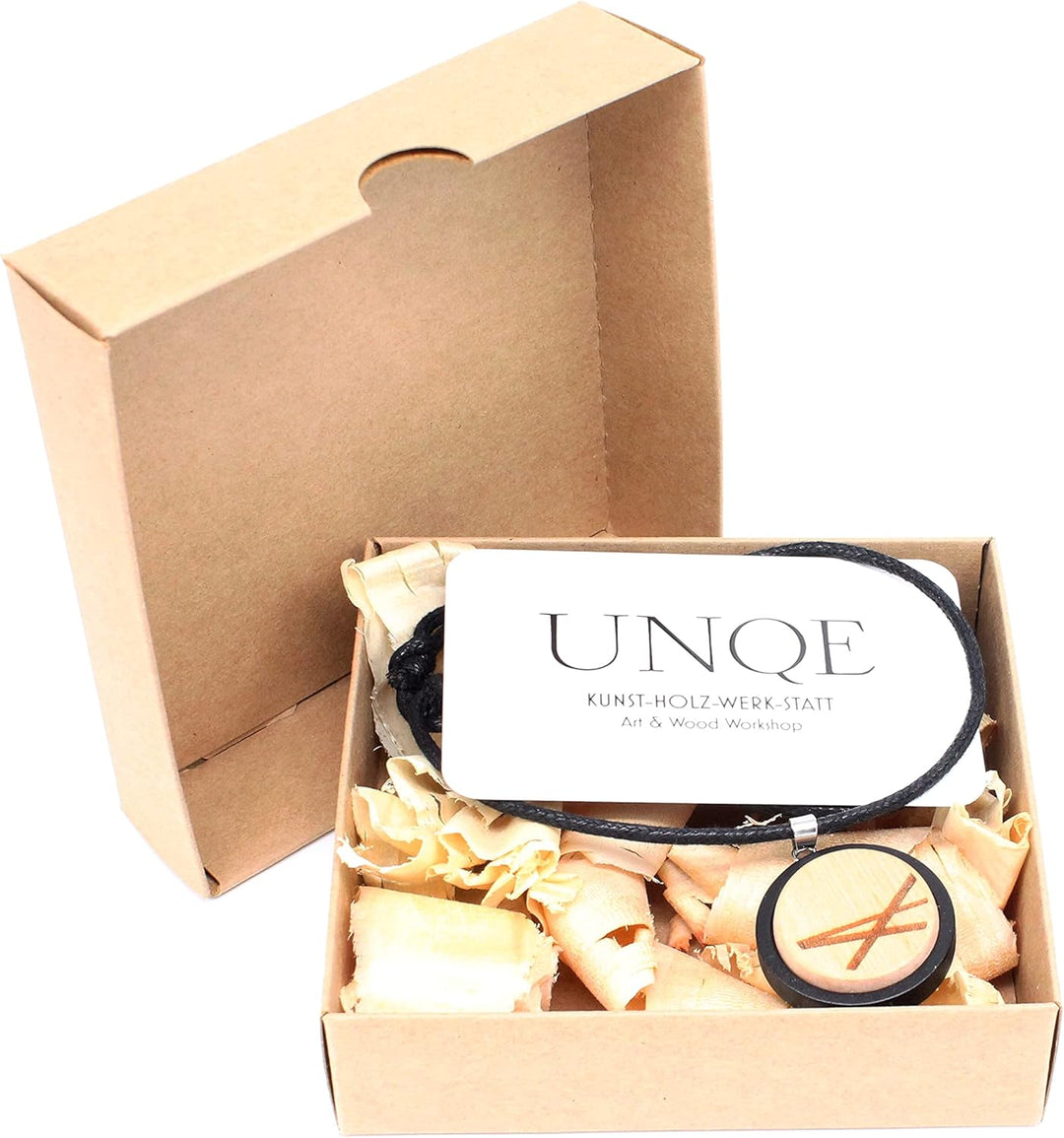 Berg Anhänger, Alpen Amulett, Zirbenholz Naturschmuck UNQE (Berg)