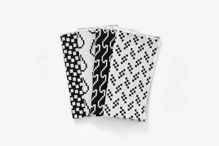 Areaware BITMAP Textiles | 4 SERVIETTEN | Susan Kare (Schwarz-Weiss), Schwarz-weiss