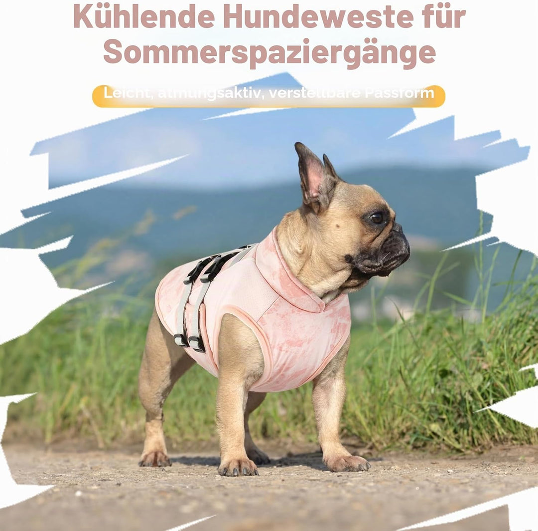 Kühlweste Hund Sommer Leicht Atmungsaktiv Kühlmantel Hund Mit D-Ring, Verstellbar Sonnenschutz Hunde