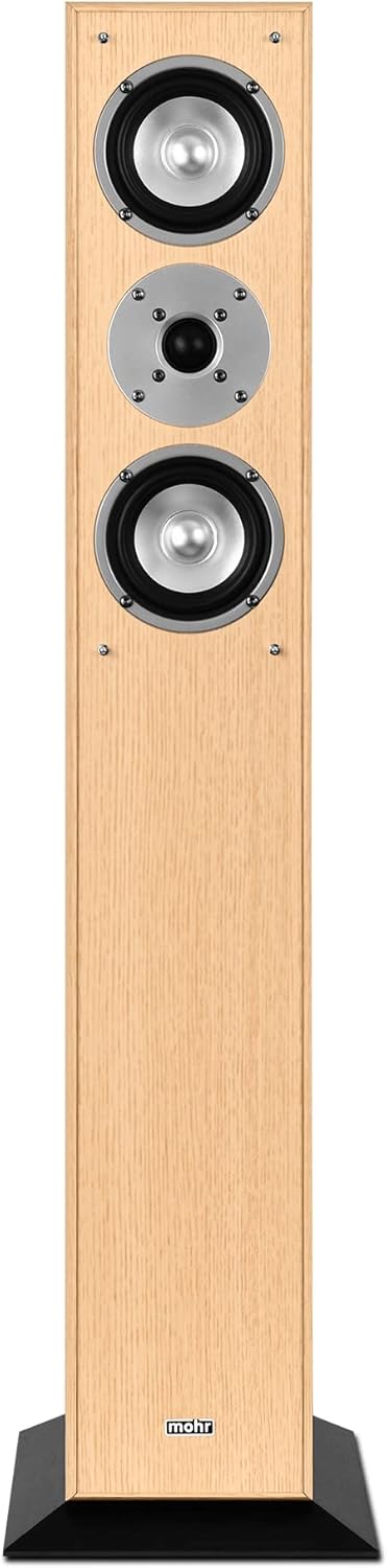 mohr 1 Paar Standlautsprecher SL15 Eiche Lautsprecherboxen, HiFi Klang zum günstigen Preis, Elegante