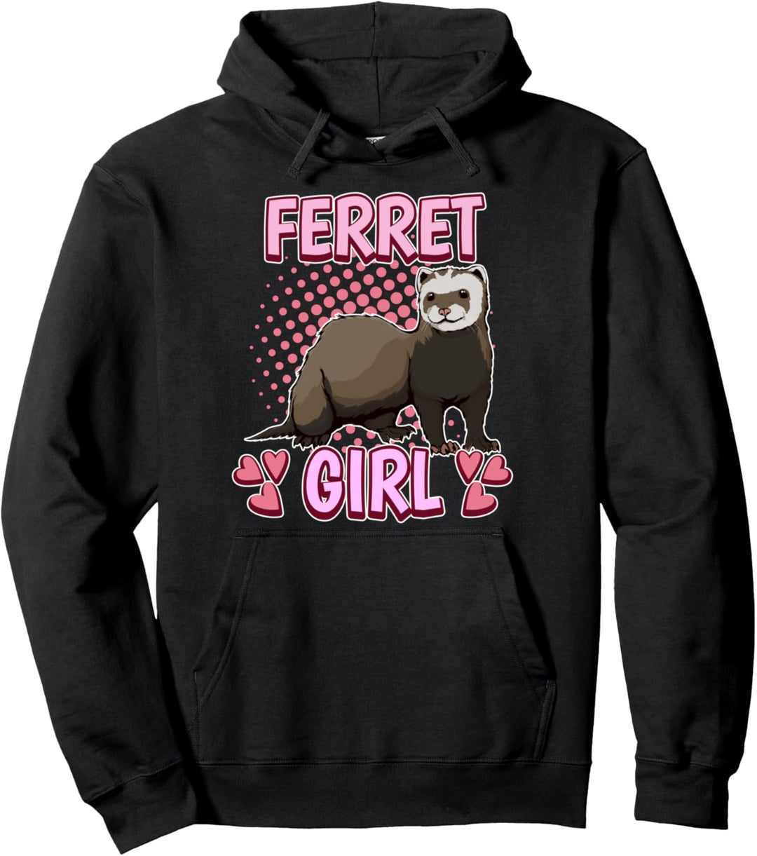 Frettchen Mädchen Ferret Girl Frettchen Pullover Hoodie