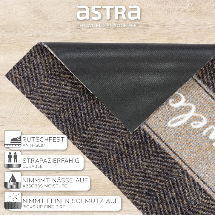 Astra rutschfeste Sauberlaufmatte innen - Fischgrät Welcome 50 x 70 cm - Wohnraum Fussmatte Design -