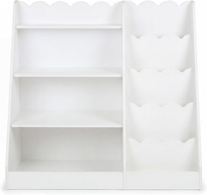 RELAX4LIFE Kinder Bücherregal, Montessori Kinderregal aus Holz, Spielzeugregal mit 4 offenen Fächern