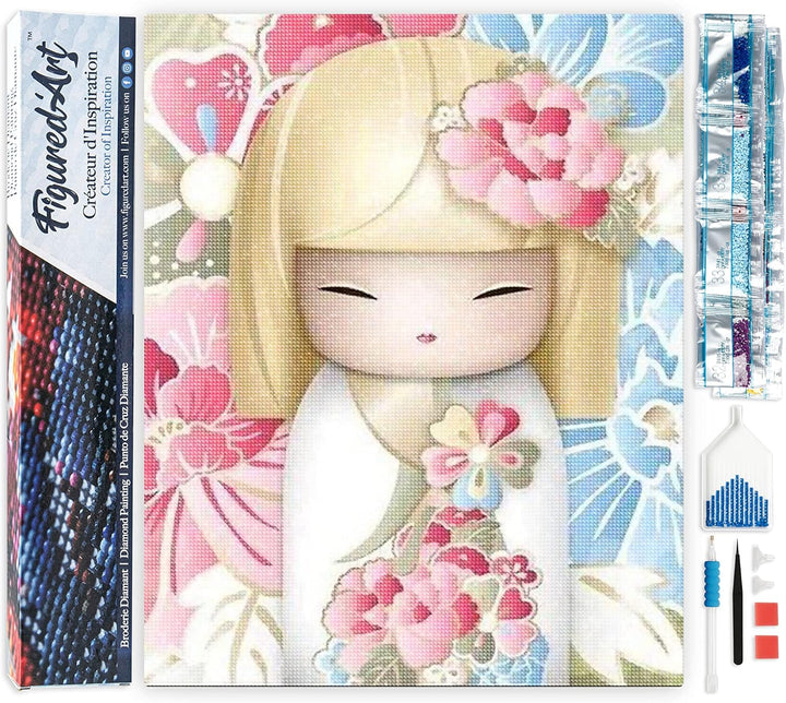 Figured'Art Diamond Painting Erwachsene 40x50cm Ganze Leinwand gerollt Asiatische Puppe 5D Bilder Ec