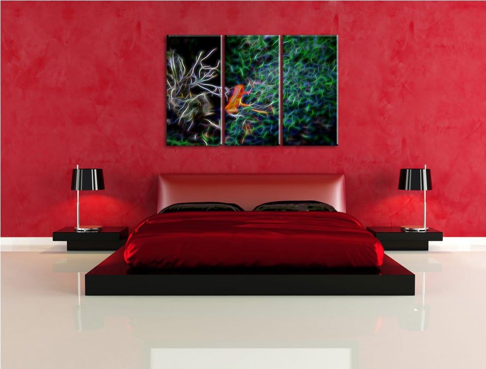 Dark hochgiftiger kleiner Frosch NewArt 3-Teiler Leinwandbild 120x80 Bild auf Leinwand, XXL riesige