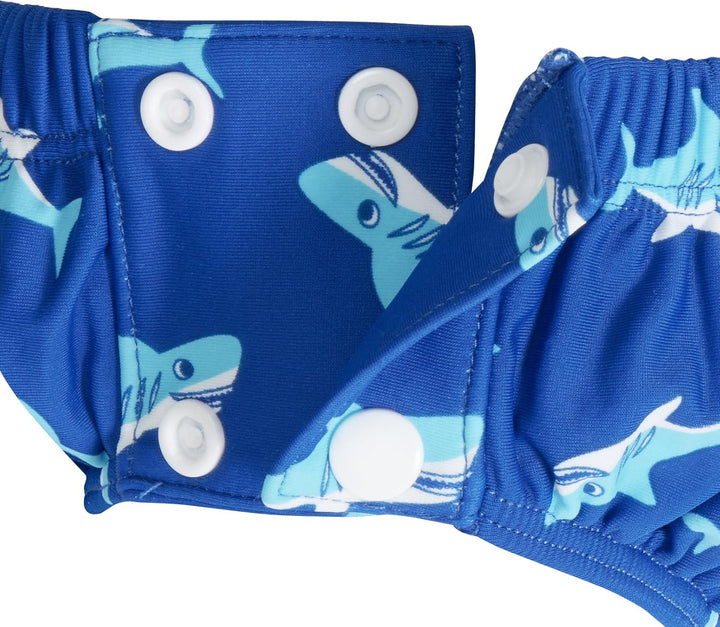 Playshoes UV-Schutz Baby Windelhose Flamingo Schwimmwindel 62/68 Hai Zum Knöpfen, 62/68 Hai Zum Kn&amp;