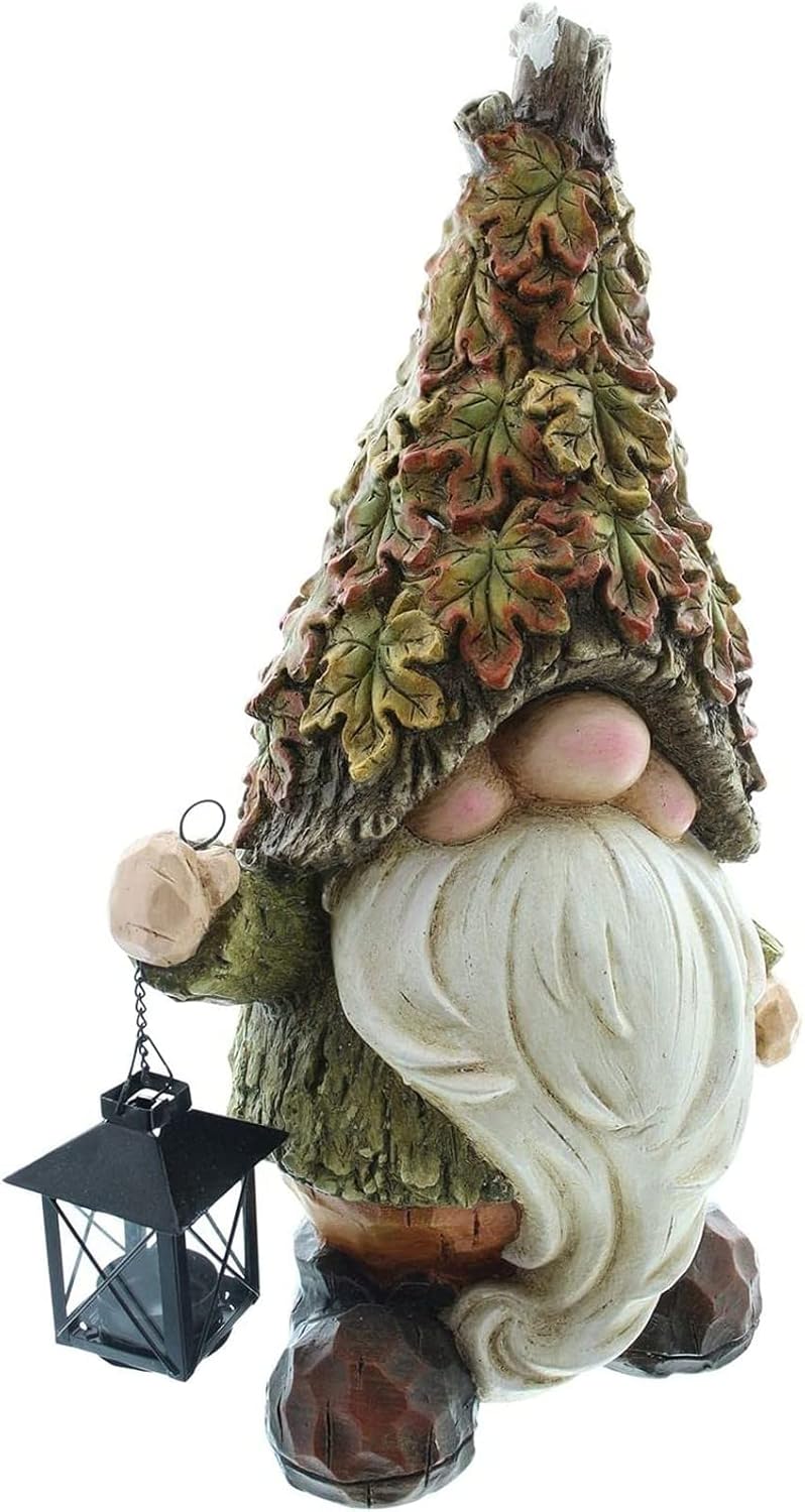 Dekoleidenschaft Herbstwichtel 51 cm hoch, mit Laterne für 1 Teelicht, Dekofigur für Draussen, Wicht