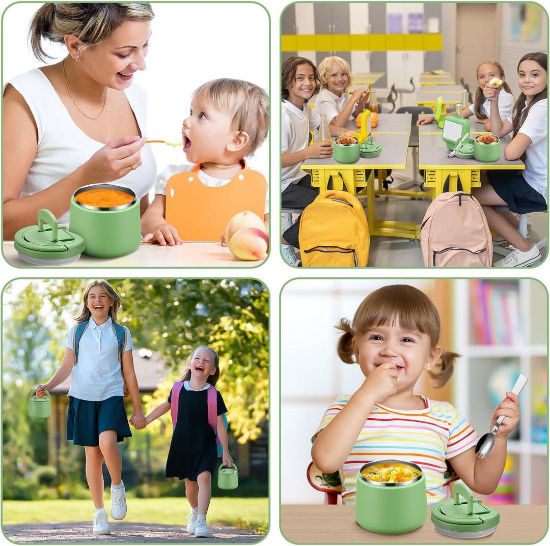 Itslife Thermobehälter für Essen 420ml, Warmhaltebehälter Essen Edelstahl mit Schnallendeckel und Lö