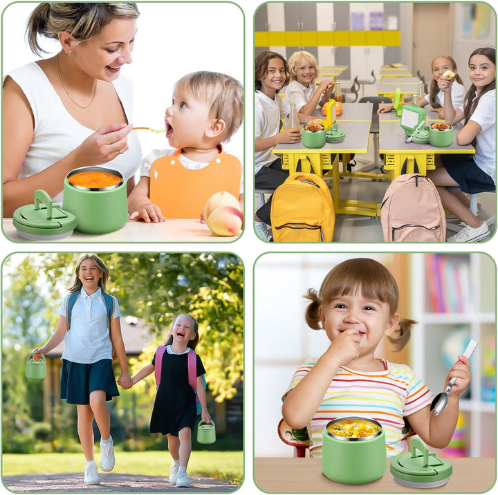 Itslife Thermobehälter für Essen 420ml, Warmhaltebehälter Essen Edelstahl mit Schnallendeckel und Lö