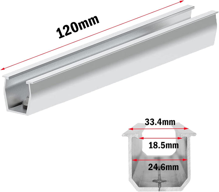 Solarmodul Halterung Flachdach, Alu Photovoltaik Montageschiene 12CM, Verstellbare Schwarz Klemme fü