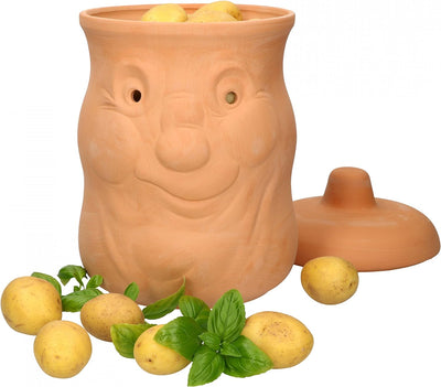 MamboCat Kartoffeltopf Terracotta Kartoffel-Behälter für ca 1500g Kartoffeln I Lustige Kartoffel-Auf