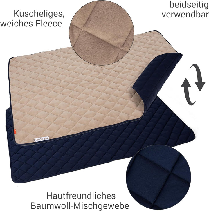 Doctor Bark Hundedecke Fleece Wendedecke - Flauschige, robuste Hundematte für mittlere Hunde - Liege