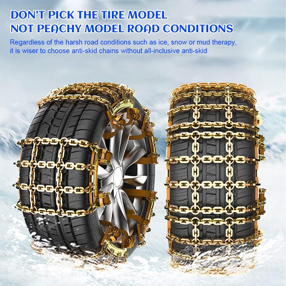 Schneeketten, Auto-Anti-Rutsch-Reifenketten, universelles Edelstahl-Schneeketten-Set, verstellbare r