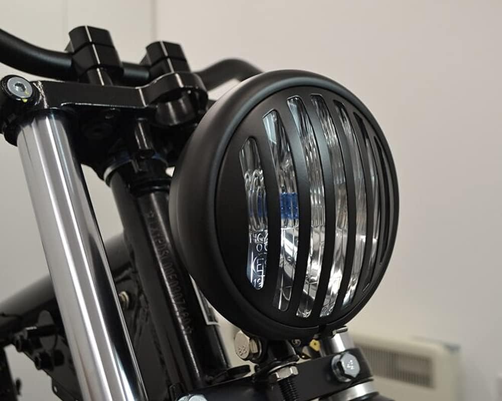 Alchemy Parts 5.75" Schwarz Gitter Custom Motorrad Frontscheinwerfer Motorrad