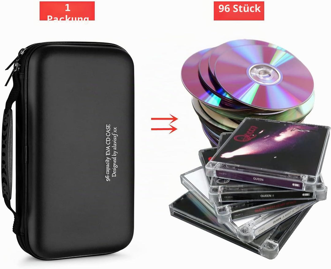 DVD Tasche,48 Kapazität Eva Material CD-Hülle Halter Lagerung Veranstalter Medien Halten Hartplastik