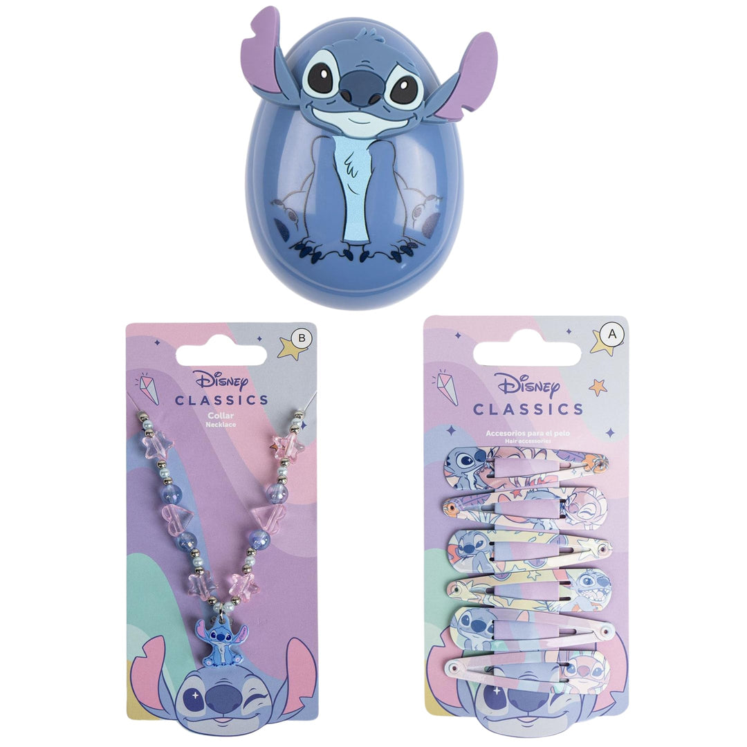 Disney Lilo und Stitch Mädchen-Schlafanzug, Grösse 128-164, hellblaues Oberteil mit Stitch, rosa Hos