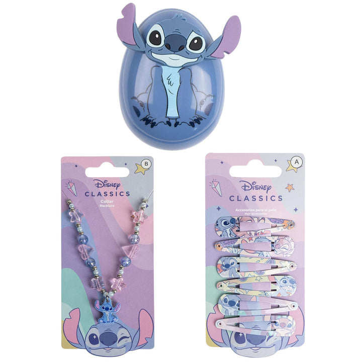 Disney Lilo und Stitch Mädchen-Schlafanzug, Grösse 128-164, hellblaues Oberteil mit Stitch, rosa Hos