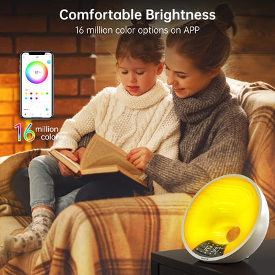 EDUP IN Lichtwecker Wake Up Light Smart Wecker Simuliert Sonnenaufgang Bluetooth Lautsprecher APP St