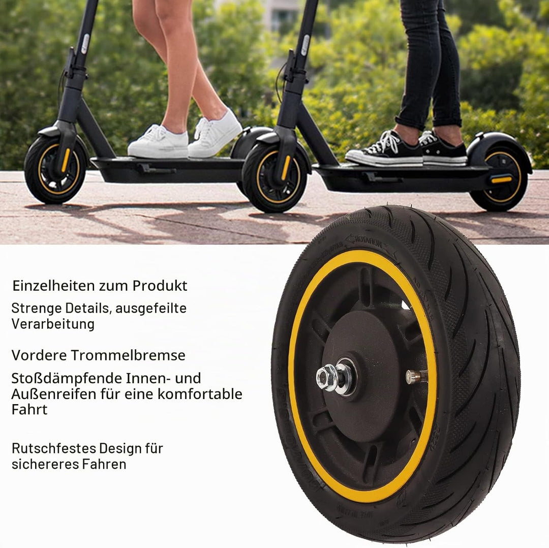 Elektroroller Vorderrad mit Trommelbremse für Ninebot Max G30, 10 Zoll 60/70‑6.5 E-Roller Vorderrad