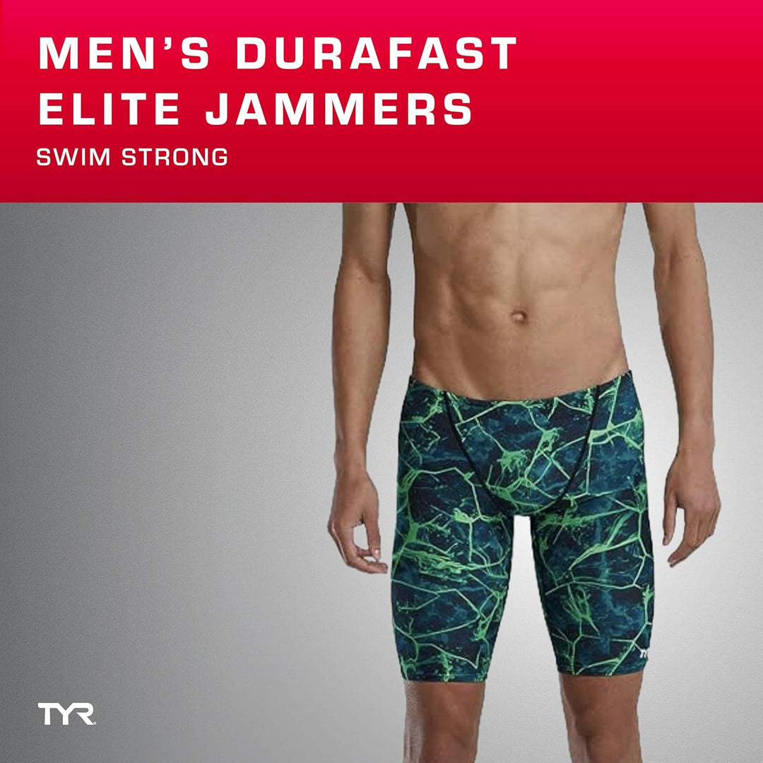 TYR Herren Durafast Elite Athletic Jammer Badeanzug Badehose 36 Blue Fizzy, 36 Blue Fizzy