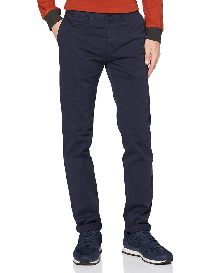 Marc OߴPolo Herren Chinohose mit Stretch-Anteil Slim Fit 32W / 30L Blau, 32W / 30L Blau