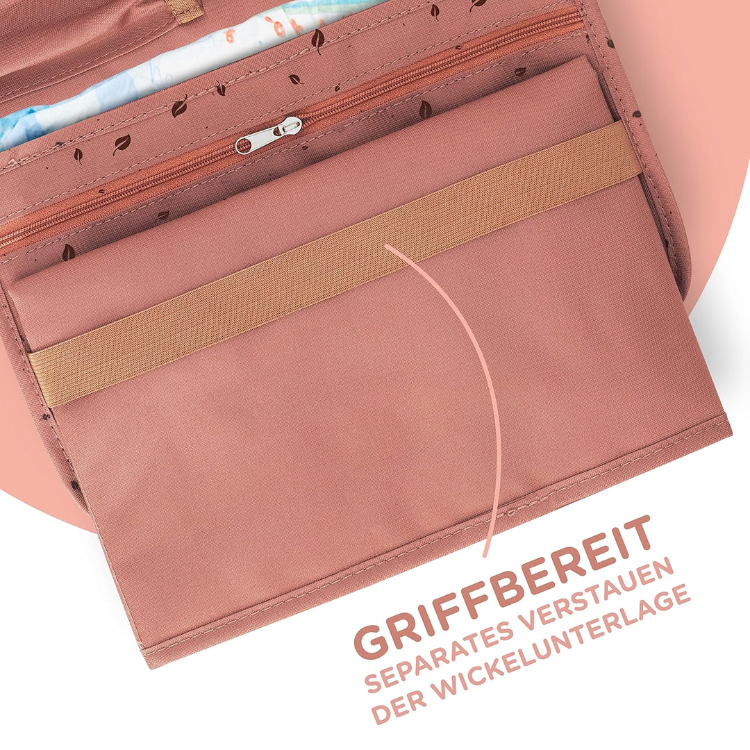 Jubi® Baby Windeltasche mit Wickelunterlage für unterwegs mit extra viel Platz - Kleine Wickeltasche