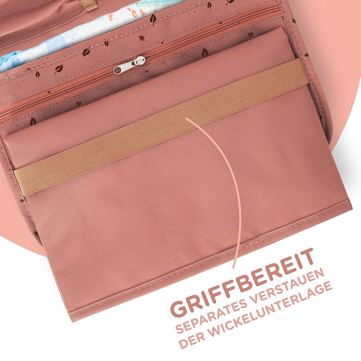 Jubi® Baby Windeltasche mit Wickelunterlage für unterwegs mit extra viel Platz - Kleine Wickeltasche