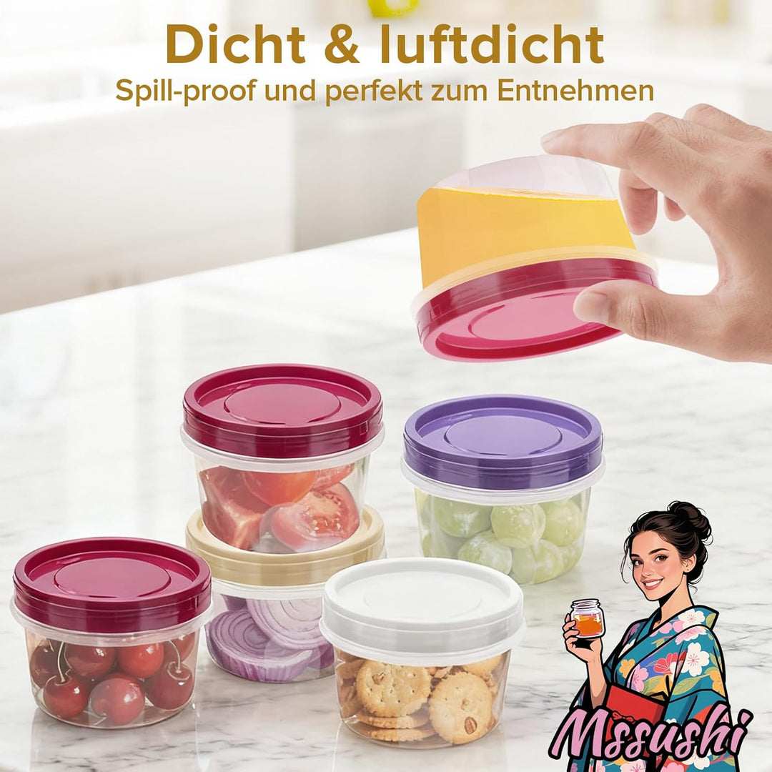 Mssushi 12 Stk 500ml Frischhaltedosen mit Deckel, Suppe Lebensmittelbehälter, Runde Wiederverwendbar