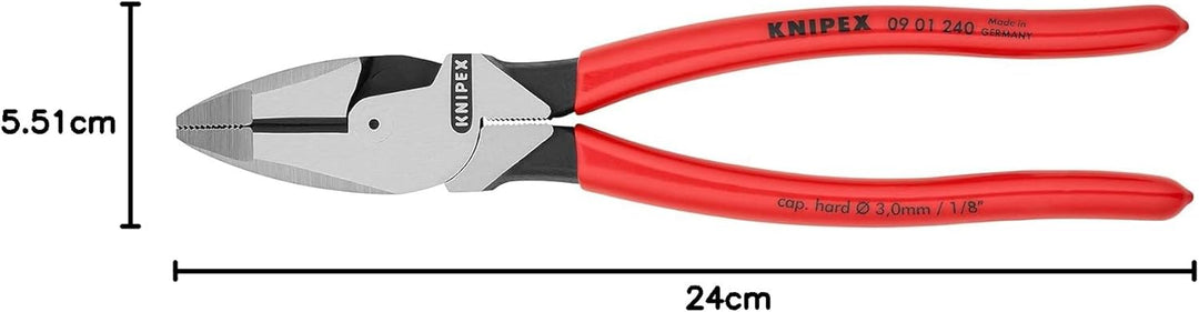Knipex Kraft-Kombizange "Lineman's Pliers" amerikanisches Modell schwarz atramentiert, mit rutschhem
