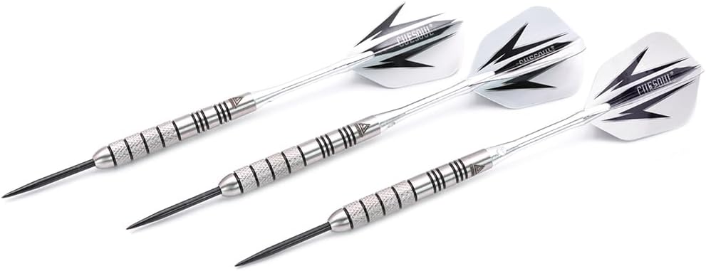 CUESOUL 30 Gramm Tungsten Steel Tip Darts Set 95% Tungsten 22 g mit Etui, 22 g mit Etui