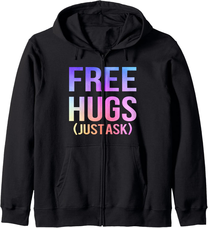 Kostenlose Umarmungen Frag einfach Lustiger sarkastischer Witz Fun Family Kapuzenjacke
