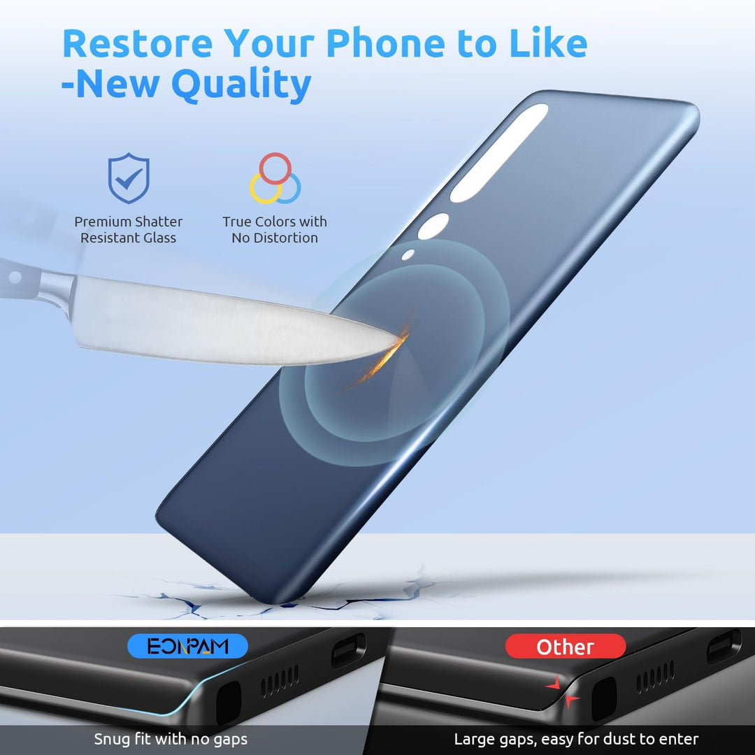 Eonpam Akkudeckel für Xiaomi Mi 10 Pro Rückseite Glas Original Backcover Back Glas Ersatz mit Repara