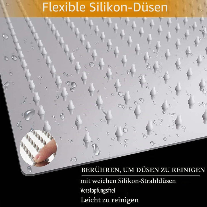 duschkopf regendusche 12 Zoll, Regenduschkopf 30x30cm Eckig aus Edelstahl, Selbstreinigende Regendus