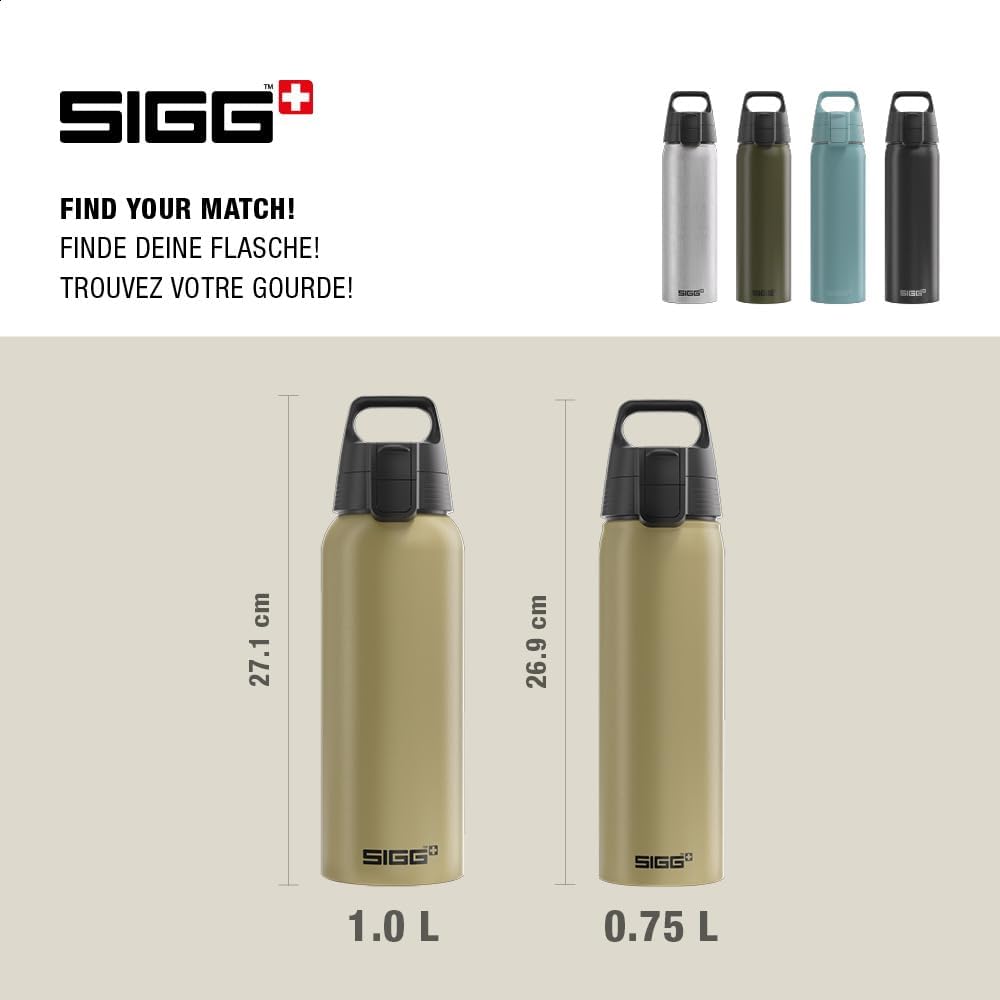 SIGG - Alu Trinkflasche - WMB ONE - Made in Switzerland - ClimatePartner - Kohlensäure geeignet - Au