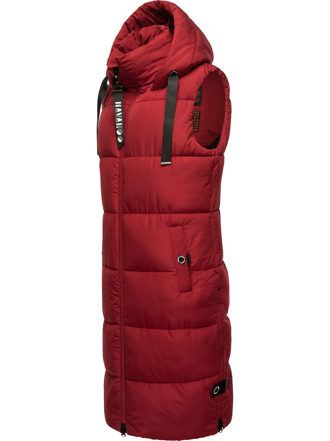 Navahoo warme Damen Winter Steppweste lang mit Kapuze Schnuffelchen XS-XXL XS Blood Red, XS Blood Re