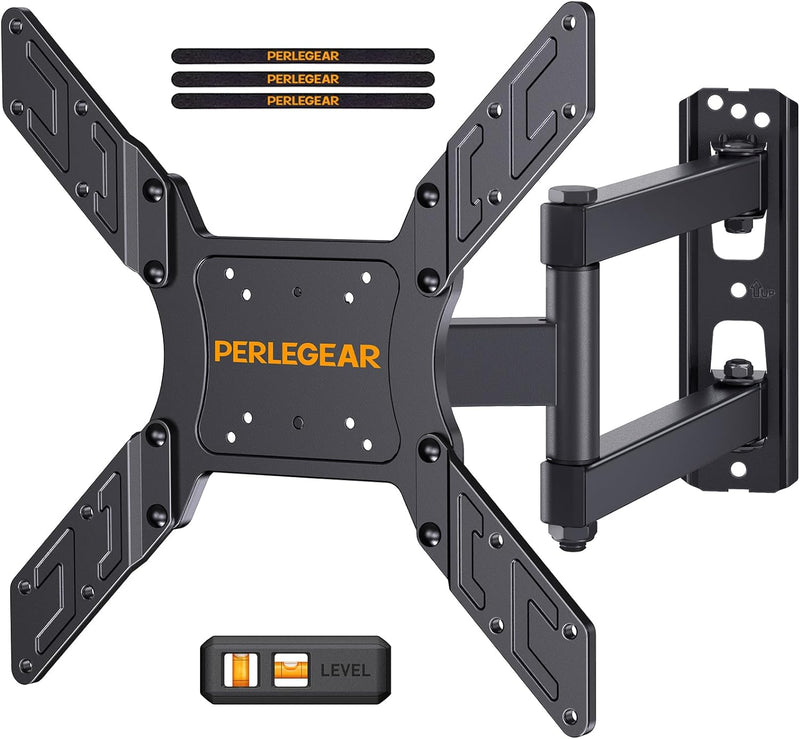 Perlegear TV Wandhalterung, Schwenkbare Neigbare TV Halterung für 26-60 Zoll Flach&Curved Fernseher